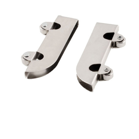 Lot de 2 Poulies Métalliques pour Porte Coulissante - Roulettes à Double Roue 6 mm