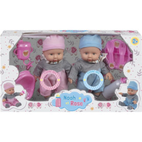 Poupons Jumeaux Interactifs avec Sons et Accessoires