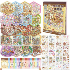 Afufu Autocollants 3D Maison DIY - Kit Créatif pour Enfants et Adultes