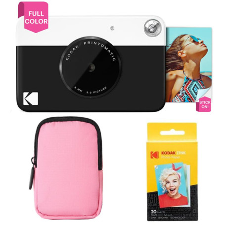 Pack Démarrage KODAK Printomatic avec Étui Souple et 20 Papiers Photo Autocollants