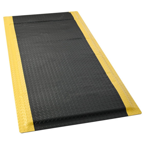 Tapis Anti-Fatigue Ergonomique 92 x 182 cm - Noir et Jaune