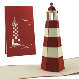 Carte pop-up souvenir de la mer du Nord - Rouge
