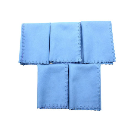 Lot de 5 Chiffons de Nettoyage en Microfibre pour Instruments de Musique - Bleu