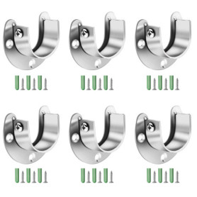Support de Tringle à Rideau en Acier Inoxydable - Lot de 6