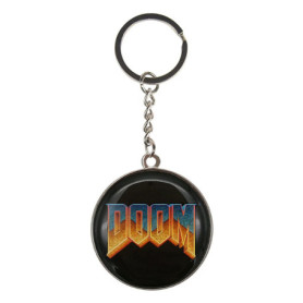 Porte-clés DOOM Logo Classique Noir - Design Rétro