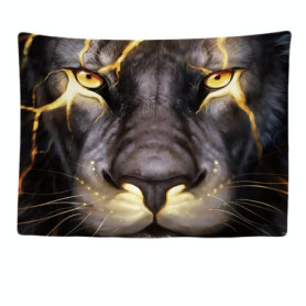 Tapisserie Murale Lion Aesthetic 200x150 cm - Décoration Naturelle pour Chambre
