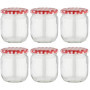 Lot de 6 Pots à Confiture avec Étiquettes et Couvercles - 425 ml