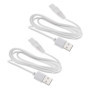 Câble de Chargeur USB EMSea pour Rasoir Finishing Touch - 1m, Blanc, 2 pièces