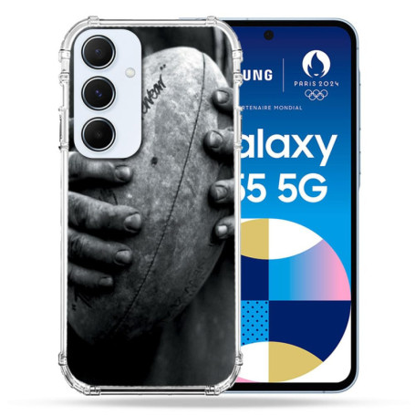 Coque Renforcée Cokitec pour Samsung Galaxy A55 5G - Sport Rugby Vintage