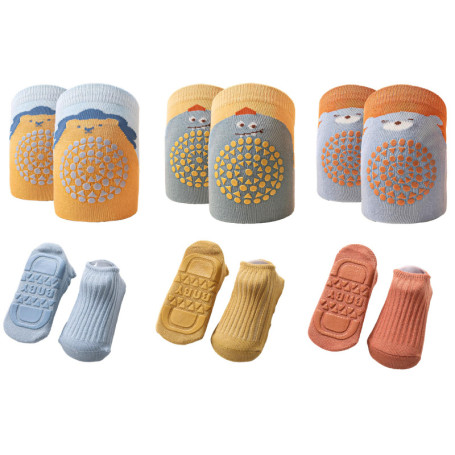 Ensemble de Chaussettes et Genouillères Antidérapantes pour Bébé