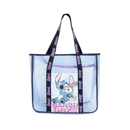 Sac de Plage Disney Stitch Transparent - Idéal pour Shopping et Voyage