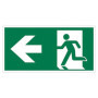 Autocollant Flèche Gauche pour Luminaires d'Urgence - 200 x 75 mm