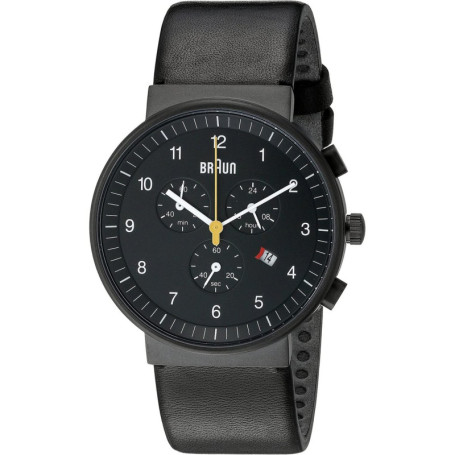 Montre Chronographe Homme Braun BN0035WHBKG en Cuir Noir