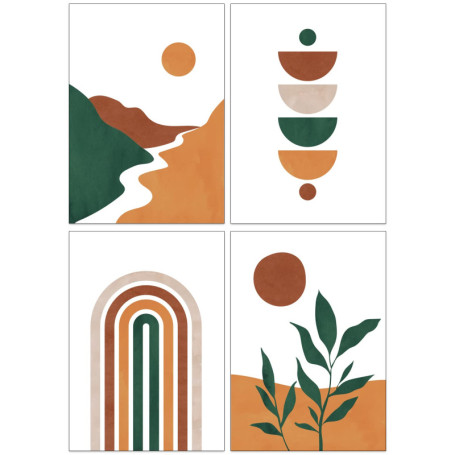 Cartes de Vœux Abstraites en Papier Recyclé - 32 Pièces avec Enveloppes