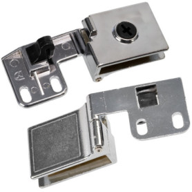 Paire de Charnières Chromées pour Porte en Verre - AERZETIX