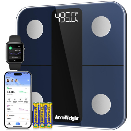 Balance de Cuisine Connectée ACCUWEIGHT avec Moniteur de Composition Corporelle