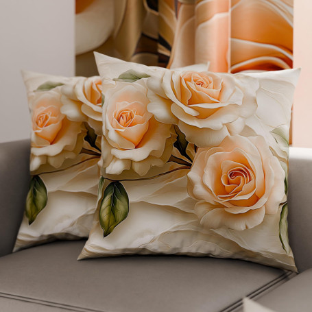 Paire de Taies d'Oreiller Florales en Microfibre - 35 x 35 cm - PETTI