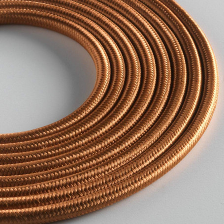 Câble Textile Rond KLARTEXT LUMIÈRE 5m Bronze pour Éclairage