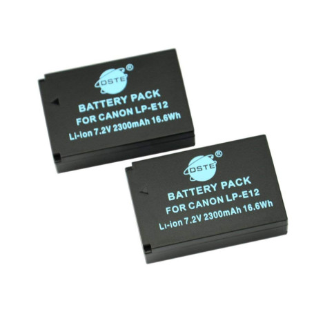 DSTE Pack de 2 Batteries Li-ion pour Canon LP-E12 - Compatible EOS M, 100D, Rebel SL1 22,42 €