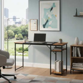 Bureau HOMYLIN 120 cm avec Étagères Marron - Espace de Rangement Optimisé 972,09 €