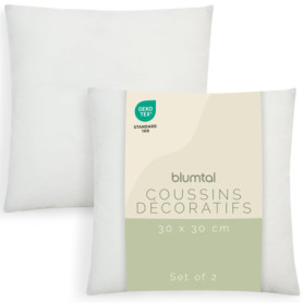 Coussin Écologique 30x30 cm - Lot de 2 Oreillers Hypoallergéniques et Lavables 28,53 €