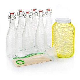 Kit de Fermentation pour Boissons Probiotiques - 6 Bocaux en Verre de 4L