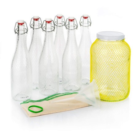 Kit de Fermentation pour Boissons Probiotiques - 6 Bocaux en Verre de 4L