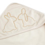 Trois Kilos Sept, Lot 2 Capes de Bain Bébé avec Capuche, Lapin Beige et Blanc, 70x70cm, Éponge Douce et Absorbante, pour Nouveau