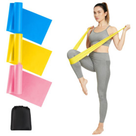 AiQInu Bande Élastique de Musculation 3 Pièces - Résistance Ajustable pour Fitness et Yoga