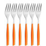 Lot de 6 fourchettes à dessert BUGATTI Glamour en acier inoxydable orange