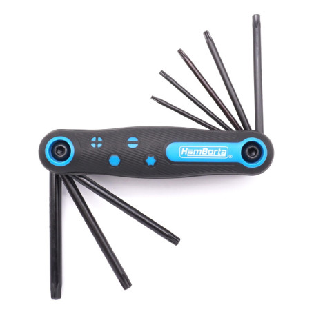 Jeu de 8 Clés Torx Pliables HemBorta - T9 à T40 avec Sécurité