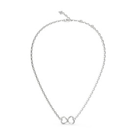 Collier en Acier Inoxydable Argenté GUESS avec Pierre Blanche