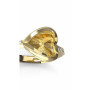 Bague en Acier Doré avec Pierre Jaune en Forme de Cœur - GUESS