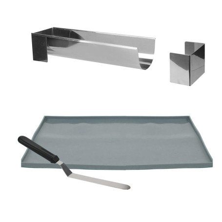 Coffret Bûche Professionnel avec Plaque à Génoise et Spatule - Lily Cook