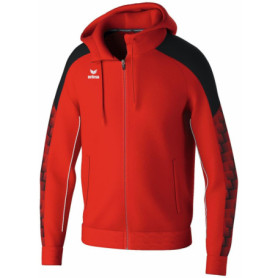 Veste d'entraînement à capuche Evo Star Erima pour enfants - Rouge/Noir