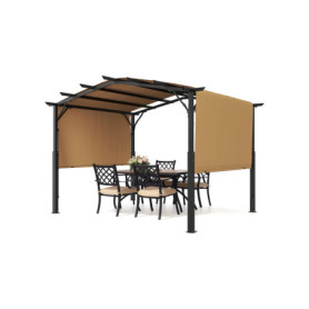 Pergola Arquée Rétractable VEVOR 3x3m avec Auvent Pare-Soleil