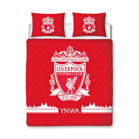 Parure de lit Liverpool FC Double Rouge avec Housse de Couette Réversible