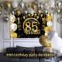 Bannière Anniversaire 85 Ans - Décoration Festive Or et Noir