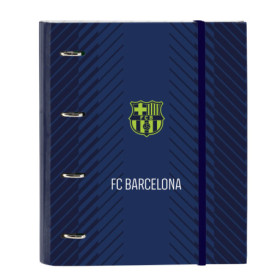 Classeur 4 Anneaux F.C. Barcelona Bleu Marine avec 100 Feuilles A4