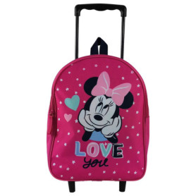 Sac à Dos à Roulettes Disney Minnie Rose pour Maternelle - 31 cm