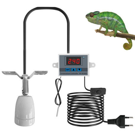 Lampe Chauffante GOMETY pour Reptiles avec Régulateur de Température et Douille E27