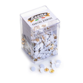 Lot de 500 Punaises Blanches Colorées dans un Bocal Transparent - Leone DELL'ERA