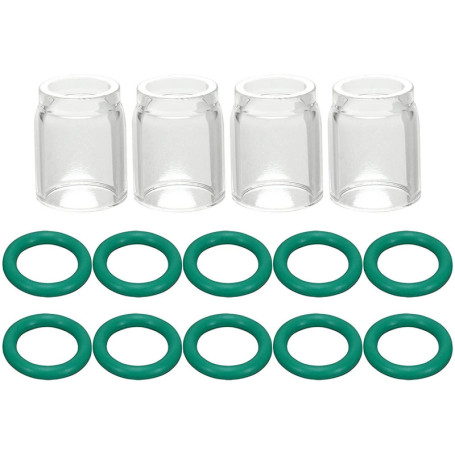 RIVERWELD Buse en Quartz Transparent pour Torche TIG - 14pcs