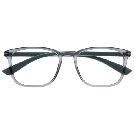 Lunettes de Lecture OPULIZE Max - Monture Large Rectangulaire Gris Transparent