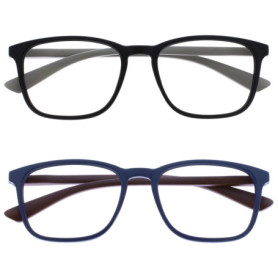 OPULIZE Max - Lunettes de Lecture Unisexe - 2 Paires Noir et Bleu Mat