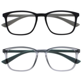 OPULIZE Max - Lunettes de Lecture Unisexes - 2 Paires Noir et Gris Mat