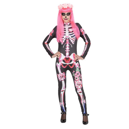 Costume Catrina Skelita Femme - Déguisement Halloween et Jour des Morts