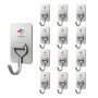 Lot de 12 crochets adhésifs en acier inoxydable - EINFAGOOD