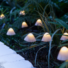 Guirlande Lumineuse Solaire Champignons - 12 Lampes LED pour Jardin