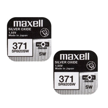 Lot de 2 Piles à Montre Maxell 371 SR920SW Oxyde d'Argent 1,55V